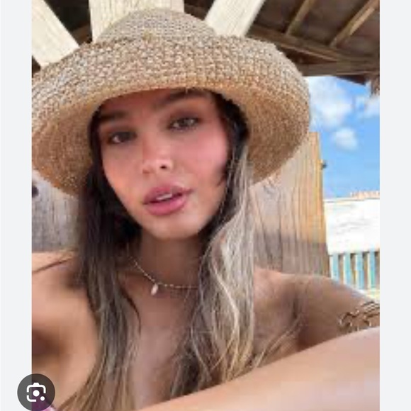 Lack of color raffia cruiser straw hat size medium 57cm - Picture 2 of 6